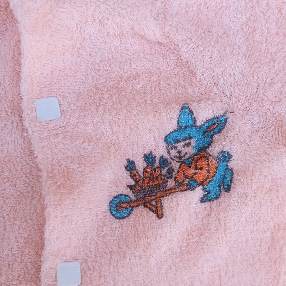 Kent Small Terrycloth One Piece Sleeper-Square Button-Bunny -Footie-Vintage - Picture 3 of 6